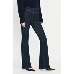 FRAME The Jet Set Flare Jeans Women Sz 2 Dark Wash  Pull-On Stretch Denim